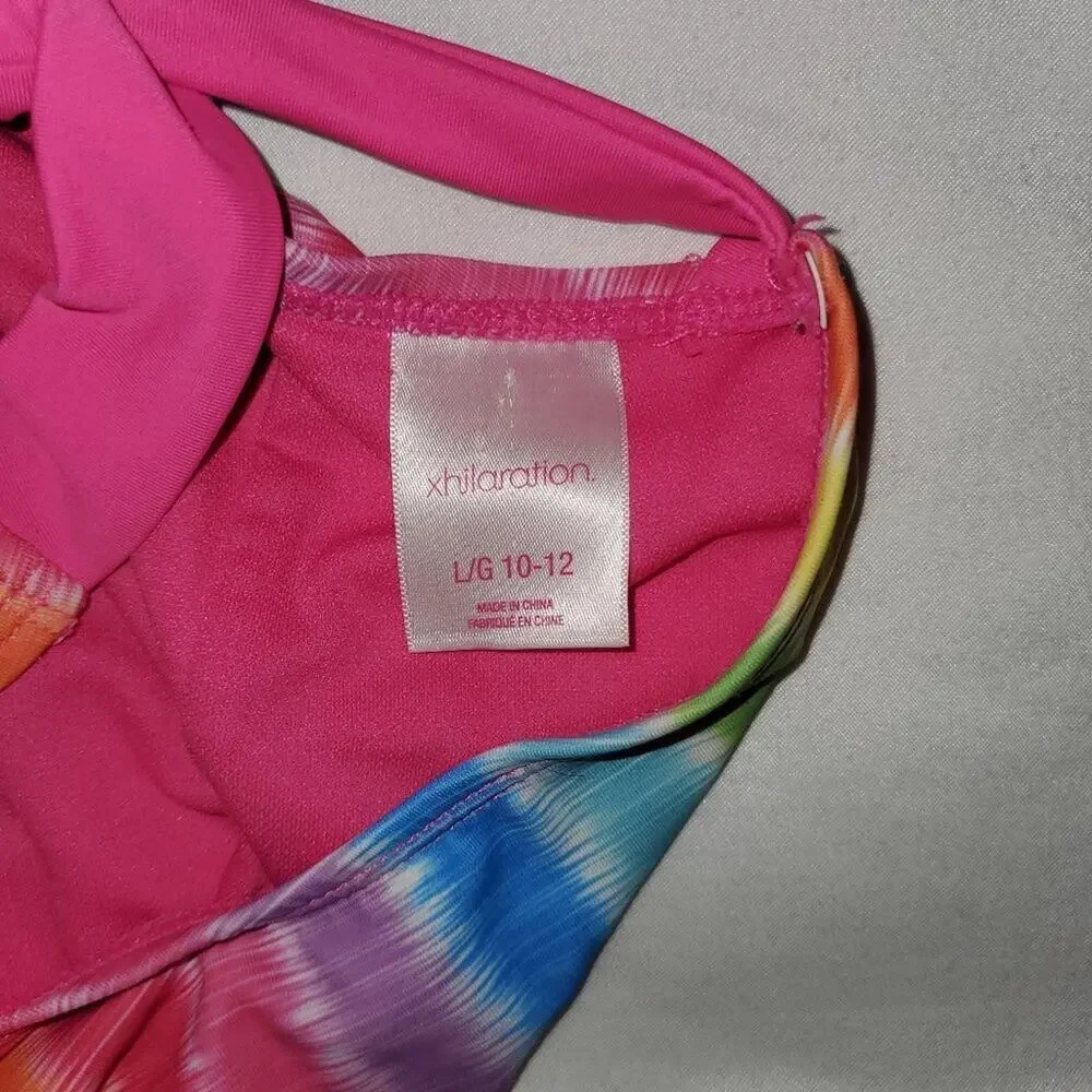 Girls Rainbow Tie Dye  Rainbox Swimsuit 10/12